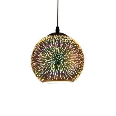 China Modern Round 3d Glass Ball Glass Ball Lighting Decorative Hanging Pendant Lights for sale