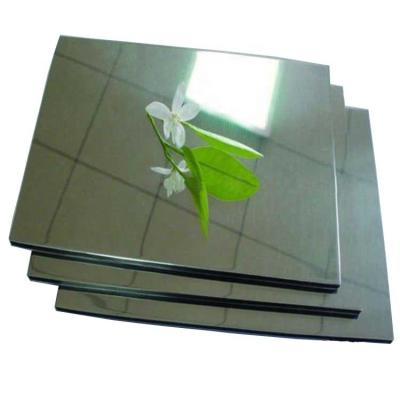 China Easy To Maintain Tea Decorative Silver Gold Mirror Cladding 6mm Aluminum Composite Wall Panel for sale