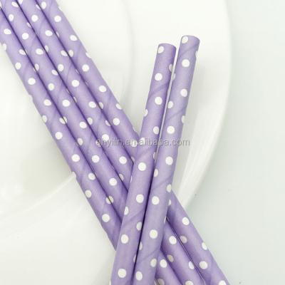 China 100% Biodegradable Lovely Polka Dot /colourful Custom Wholesale Drinking Straw For Bar Paper Straws for sale