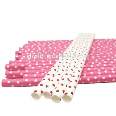 China High Quality Minimalist Price Polka Dot /straight Cheap Paper Straws Used In Party Event For Cafe Wine for sale