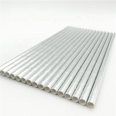 China Farm Food Grade Silver Biodegradeable Environmental Friendly Paper Straws For Parties Or Weddings for sale