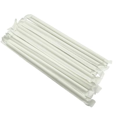 China Disposable Individual Paper Wrap Biodegradable Compostable Eco Friendly Paper Straws for sale