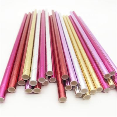 China Disposable Paper Drinking Straws Aluminum Foil Biodegradable Straws for sale