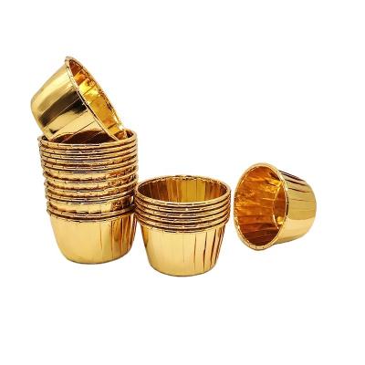 China Disposable Gold Foil Food Grade Muffin Cup Cake Tools Cupcake For Party for sale