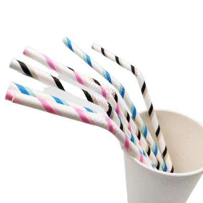 China Wholesale Disposable Biodegradable Bending Drinking Paper Straw for sale