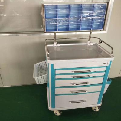 China Trolley Emergency Crash Trolley Easy Clean Nursing Medical Trolley With Drawers ABS Material Medical Trolley For Hospital Clinic Use for sale