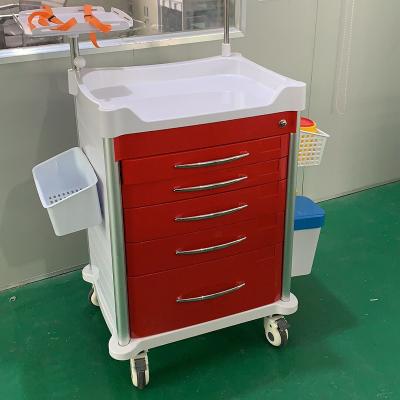 China Easy Clean Nursing Trolley Crash Trolley ABS Emergency Trolley Medical Crash Trolley with good quality and good price for sale