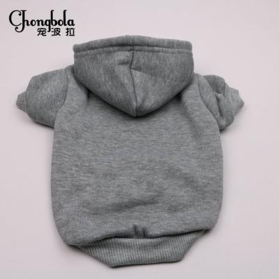 China Viable Classic Winter Dog Clothes Warm Pet Clothes Casual Style Gray Hoodie Dog Coat for sale