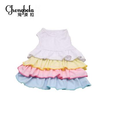 China Sustainable Unique Design Summer Pet Clothes Pretty Colorful Tiered Skirt For Dog for sale