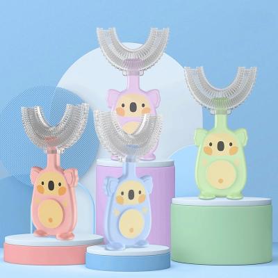 China Baby Boy Girl Kids Oral Toothbrush 2-6T Koala Baby Care Cleaning Safety U-shape Silicone Toothbrush Kids U-Shaped Teeth for sale