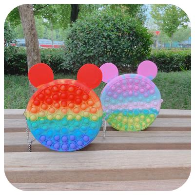 China Newest Design Food Grade Silicone Popit Popit Pops Case Sensory Bag Popit Popit Bubble Bubble Bag Cartoon Bubble Pencil Bag for sale