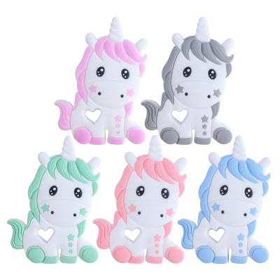 China Newest Cute Silicone Unicorn Baby Silicone Teether Toy 100% Food Grade Approval Soft Toy for sale