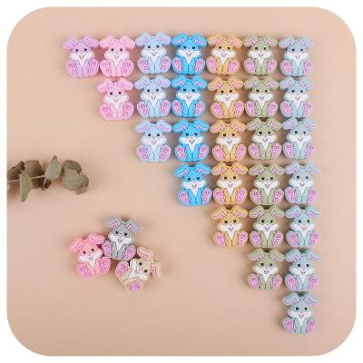 China 100%food grade silicone Teether best selling soft safe toys mini baby teether food grade rabbit silicone teething beads for sale