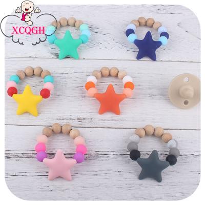 China Silica Gel Bead DIY Glue Bracelet Dental Infant Soft Exercise Soft Toy Baby Beech Ring Toy Molar Stick for sale