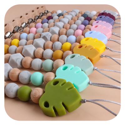 China BPA Free Personalized Wooden Baby Pacifier Metal Clips Baby Accessory For Pacifier Holder for sale