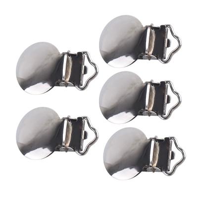 China Free Custom Wholesale Stainless Steel Dummy Baby Holder Soother Nitrosamine Baby Clips Metal Pacifier Clip for sale