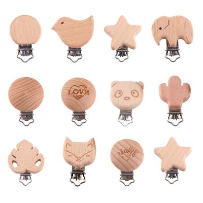 China BPA Free Nipple Chain Accessories Modeling Heart Shaped Baby DIY Beech Pacifier Clip BPA Free Cute Little Elephant Stars Favorited for sale