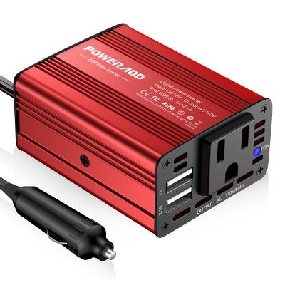 China Portable 150 Watt Red Color Auto Power Inverter With One Year Warranty for sale