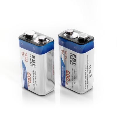 중국 연기 탐지기를 위한 600 Mah 9v 리튬 이온 재충전용 세포 건전지 깊은 주기 판매용