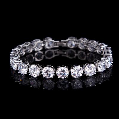 China Other 8mm 3A CZ Stone Bangle White Gold Filled Jewelry Trendy Party Wedding Bangles Men Women Hiphop Tennis Bracelet for sale