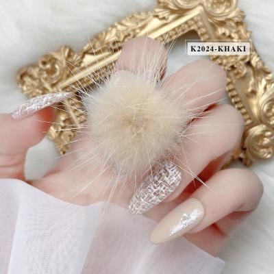 China Pom Poms Cute Girl Nail Winter Nail Art Decoration 2022 Removable Nail Art DIY Supplies Decoration Brand New Nail Accessories for sale