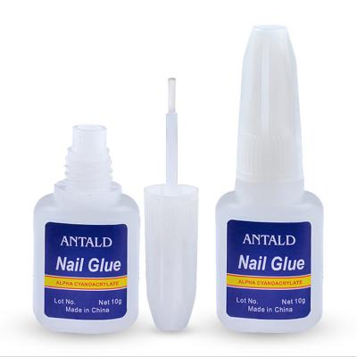 China Nail Decorations Stick 10g/bottle Strong Nail Glue With Brush Fast Drying For Acrylic Fake Nails Stick Sticky Nail Art Decorations for sale