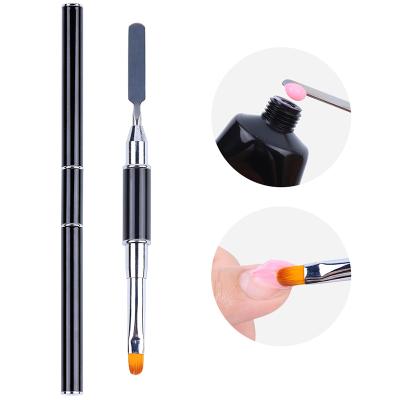 China Nail Brush + Nail Tools 1 Pcs Nail Art Painting Drawing Pen Multifunctional Dual Color Palette Brush UV Gel Poly Nail Gel Brushes Tools for sale