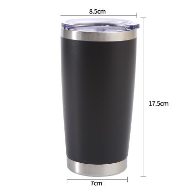 China 20oz Sustainable Double Wall Wine Tumbler Stainless Steel Glass Thermal Mugs 20 oz Insulated Coffee Beer Travel Tumbler Cups Glass With Lid for sale