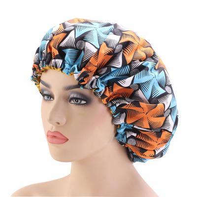 China 2022 New Colorful Image Satin African Ankara Print Hair Hood Sleep Cap Adjustable Hoods For Women for sale