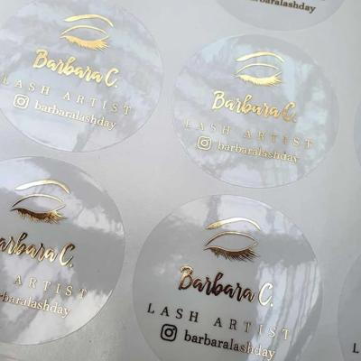 China 2021 hot sale private label eyelash sticker logo waterproof cosmetic makeup label sticker for sale