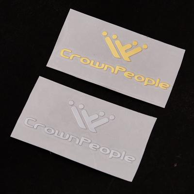 China Wholesale Custom Private Label Cosmetic Packaging Metal Transfer Logo Label Sticker Waterproof for sale