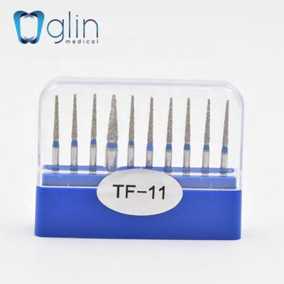 China Diamond Burs For Orthodontic High Speed ​​Handpiece Dental Burs TF-11 for sale