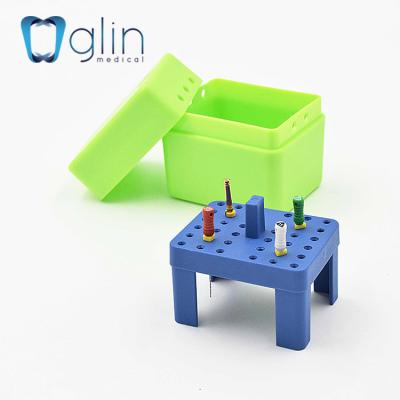 China Disinfection Sterilizable Dental Plastic Endo Box Square Root Canal Desktop Holer Dental File Gutta Box for sale