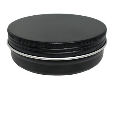 China 100ml 83*28 cream matte black aluminum jar for empty cream aluminum jar tin box for sale