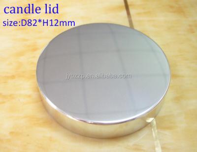 China Non Spill 82mm Silver Aluminum Screw Cap With PE Liner For Candle Lid for sale