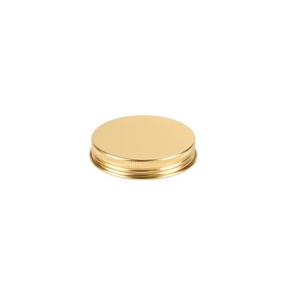 China Non Spill 67.5mm*15mm Gold Aluminum Screws Aluminum Lid Cap Glossy Aluminum Covers for sale