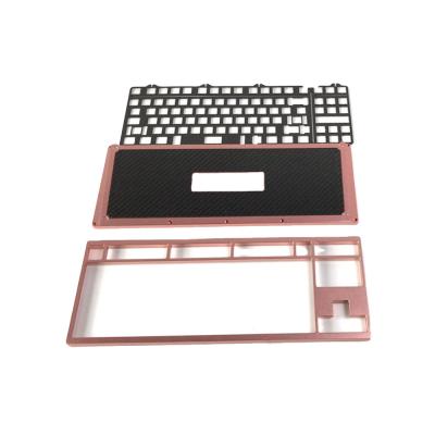 China Anti-ghosting Pink Mechanical Keyboard Case Pink Copper Brass Parts CNC Spinning Machining Mechanical Keyboard for sale