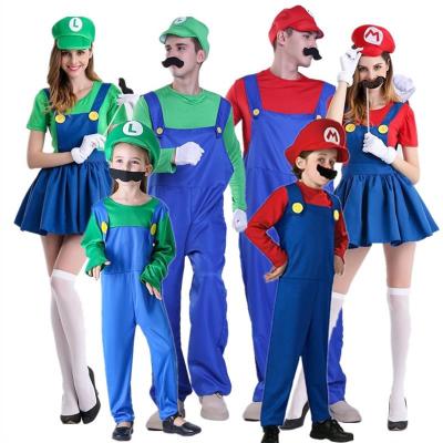 China Wholesale 2021 Holiday Party Costume Adult and Children Mari0 Bros Cosplay Dance Costume Set Kids Halloween Party MARI0 Costume For Kids Gifts for sale