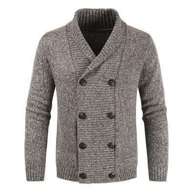 China Anti-pilling autumn and winter fashion casual youth cross-breasted men's sweater wholesale high-grade external cardigan sweater for sale