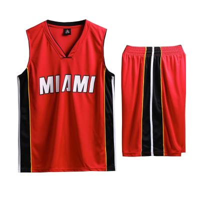 China High Quality Wholesale Antibacterial Plus Size Rocket Basketball Shorts Men's Basketball Shirt Sportswear Shirt Red Black Men's Tank Top for sale