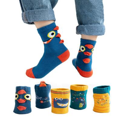 China Wholesale Breathable 2021 Autumn And New Floor Children's Winter Baby Cartoon Dinosaur Boys And Girls Combed Cotton Socks for sale