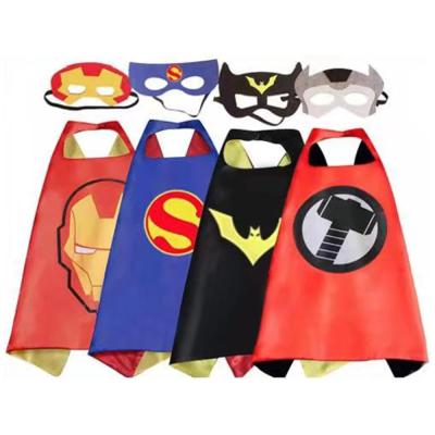 China Segment Wholesale Cosplay Superhero Silk Cloaks For 3-10 Years Old Boy Girl Halloween Costume Gifts Party Supplies Superhero Cloak for sale