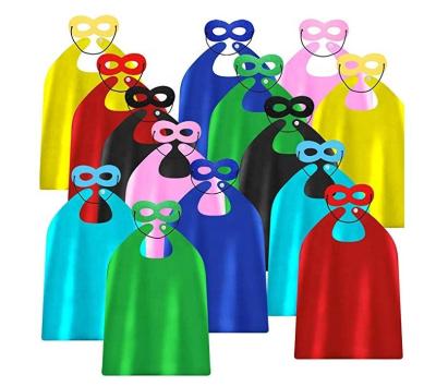 China Wholesale Silk Segment Cosplay Halloween All Kinds Of Designs Cape Costume For Kids Superhero Cloak Mask Kids for sale