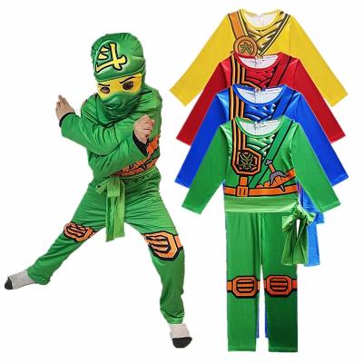 China Wholesale Holiday Party Costume Boy Costume Kids Love Dress Up Halloween Cosplay Superhero Jumpsuit Set Ninja Costume for sale