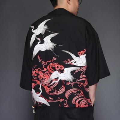 China Segment Mens Silk Kimono Japanese Clothes Japanese Yukata Kimono Cardigan Streetwear Jacket Male Samurai Costume Haori Obi Beach Men for sale