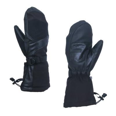 China Men's Ski Gloves Touch Screen Waterproof Men's Breathable Leather Snowboard Gloves Wrist Leashes for sale