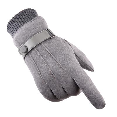 China Gray Brown Winter Autumn Outdoor Mens Hand Protection Cycling Riding Gloves Black Warm Comfortable Full Finger Motorcycle Cycling Riding Gloves for sale