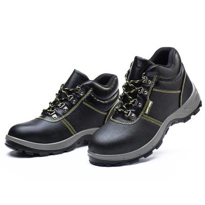 China PU Leather Steel Toe Genuine Toe Cap Safety Boots Sole Oil Resistant Steel Shoes for sale