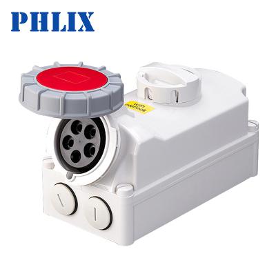 China 16A 3P+N+E IP67 Industrial Mechanical Interlock Industrial Power Switched Sockets for sale