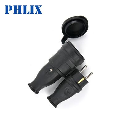 China Schuko Plug Industrial German Rubber Industrial Plug for sale